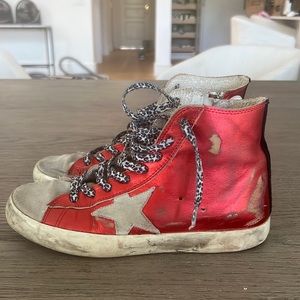Golden Goose Metallic Red High Tops